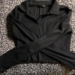 Black long sleeve polo